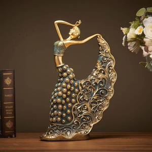 lot 7629 image: XINDAM Elegant Peacock Art Figurine Dancer Statue Decorative Home & Office Figurines Home Office Display Craft Living Room Decor Ornaments for Tabletop