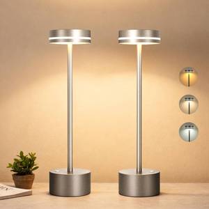 lot 7635 image: LZXYUYU 2 Pack Cordless Table Lamp Rechargeable, Touch Desk Lamp - 5000mAh Battery, 3 Color Dimmable Led Light, Small Portable Aluminum Light for OutdoorPatioDiningTabletopBarOffice, Home Decor