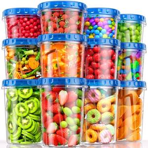 lot 7651 image: BiuLeon 12 Pack- 342417oz Freezer Storage Containers, Plastic Food Storage Containers with Twist Top Lids, BPA Free and Reusable Soup Containers with Lids, LeakproofMicrowaveDishwasher Safe