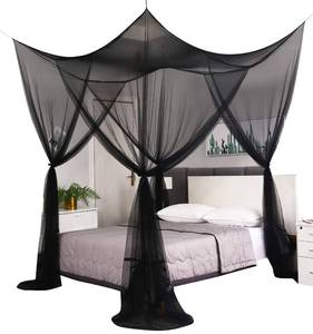 lot 7655 image: Mengersi Bed Canopy,Canopy Bed Curtains Bed Drapes for Full Queen King Size Bed,Mosquito Net Bed Curtains for Patio Indoor Outdoor Net,Black Bed Canopy Curtains for Gothic,Halloween Decoration
