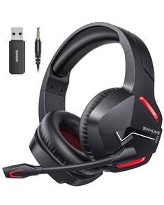 lot 7658 image: BINNUNE Wireless Gaming Headset for PS5 PC, 120H Ultra-Long Battery, 2.4GHz & Bluetooth 5.3 Wireless Headphones with Noise Canceling Mic, 50mm Drivers, Comfort Over Ear Headphones, Black