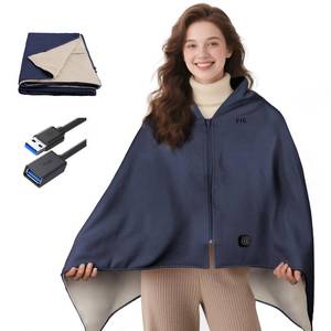 lot 7679 image: PJE Heated Blanket Portable Shawl Heating USB 3 Setting Electric Warming Throw 59.10 � 33.50 inches for Camping Travel Office(Power Bank not Include)