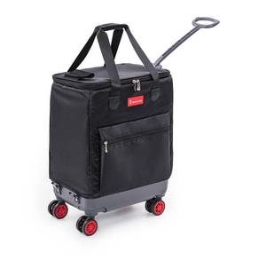 lot 7686 image: Handy Sandy All-Purpose Roller Bag �� Foldable Top-Opening Tote on Wheels with Zipper Closure, 8 Spinner Wheels, Lightweight & Durable �� Travel, Groceries, Laundry, Work, Everyday Hauling - Patent- Red