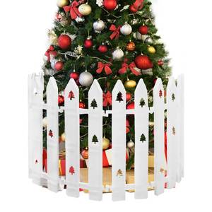 lot 7710 image: 16 Extra Tall Fence for Christmas Tree,12PCS White Picket Fence Gate Barrier with Tree Patterns Christmas Tree Gate for Pets(24 H x 5 W Each)