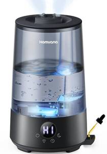 lot 7714 image: Homvana Humidifiers for Bedroom Home, 3.6L Cool Mist Top-Fill 34H Super Long Time, Quiet 23dB, Baby Humidifier, Oil Diffuser for Large Room, House, Plant, Nursery, Office, BPA FREE, Ultrasonic (Black)