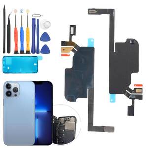 lot 8082 image: Earpiece Speaker for iPhone 13 Pro Max Ear Speaker Replacement for iPhone 13 Pro Max Speaker Flex Cable Replacement Earphone Speaker Sound Receiver Assembly Parts with Tools