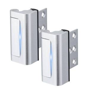 lot 8099 image: Husfunov 2 Pack Home Security Door Lock,Childproof Door Reinforcement Lock,with 3 Stop Withstand 800 lbs,for Inward Swing Doors,Night Kids Safety Metal Flip Lock Deadbolt Latch (Silver)