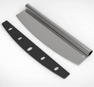 lot 8124 image: LifHap Pizza Cutter Stainless Steel Rocker Slicer - 14 Inch Sharp Knife with Blade Cover, Dishwasher Safe Premium Pizza Oven Accessories