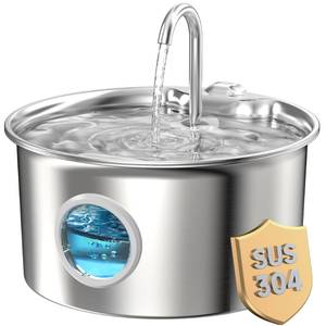 lot 8146 image: Cat Water Fountain Stainless Steel Cat Fountain for Drinking - 88oz2.6L Pet Water Fountain for Cats Indoor - Quiet Cats Water Bowl Dispenser - Pets Feeding & Watering Supplies - for Small Animals