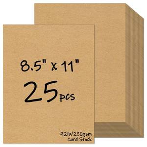 lot 8159 image: 25 Sheets Brown Cardstock 8.5 x 11, 92lb250gsm Kraft Card Stock Paper, Heavy Cardstock Printer Paper for Invitations, Scrapbooking, Crafts, Diy Cards, Decoration