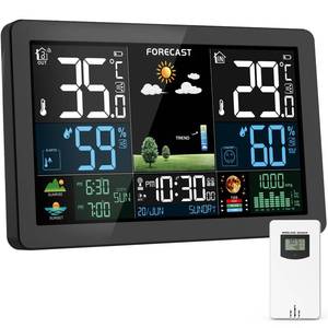 lot 8175 image: Weather Station Wireless Indoor Outdoor, Thermometer Wireless with Remote Sensor, Home Weather Station, Color Display Digital Weather Forecast, Humidity, Atomic Clock, Air Pressure for Home