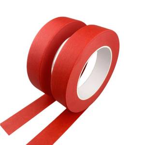 lot 8184 image: Zellykool Red Masking Tape, 1 Inch x 55 Yards, 2 Rolls, Painters Tape for Painting, Home, Office, School Stationery, Arts, Crafts, Decoration