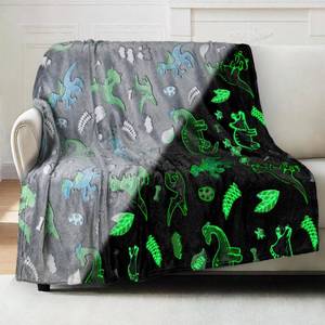 lot 8186 image: Dinosaur- Throw Blanket for Kids - Soft Fleece Cute Blanket as a Birthday Gift, Toddler Blanket for Boy Girl- Dinosaur Patterned Decorates Teenagers Room- 50x60
