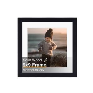 lot 8190 image: KINLINK 9x9 Picture Frame, Black Square Solid Wood Frames for Pictures 7x7 with Mat or 9x9 without Mat, Wall and Tabletop Display Photo Frames Black 1 Pack