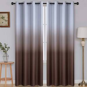 lot 8200 image: SimpleHome Ombre Room Darkening Curtains for Bedroom, Gradient Grey White to Brown Light Blocking Thermal Insulated Grommet Window CurtainsDrapes for Living Room,2 Panels, 52x96 inches Length