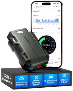 lot 8229 image: TOPDON Topscan Master OBD2 Scanner Bluetooth, 2026 Wireless Bidirectional Scan Tool, All System Diagnostic Tool for iOS & Android, 30 Resets, FCA AutoAuth, CAN-FDDoIP, Upgraded Version of TopScan