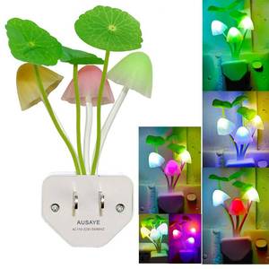 lot 8244 image: AUSAYE Color Change Led Night Light wSmart Sensor, Plug-in Night Lights for Kids Adults Cute Mushroom Night Light Lamp Bedroom Home Decor Light Wall Lamps NightLight