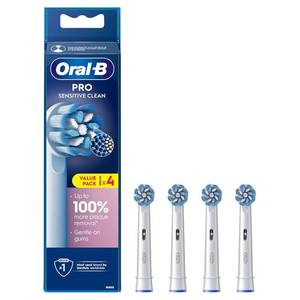 lot 8261 image: Oral-B Pro Sensitive Clean Electric Toothbrush Replacement Heads, X-Shaped & Extra Soft Bristles for Gentle Brushing & Plaque Removal, Pack of 4 Toothbrush Heads, White