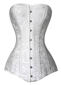 lot 11180 image: Charmian Womens 26 Steel Boned Brocade Long Torso Hourglass Body Shaper Corset White XXXXX-Large