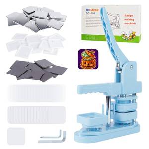 lot 11211 image: MK.Bear Fridge Magnet Button Maker Machine, Pin Maker Machine for Refrigerator Magnet, DIY Photo Magnet Making Button Press Kit with 100 Pcs Fridge Magnet Button Maker Supplies - Square 50mm1.97 inch