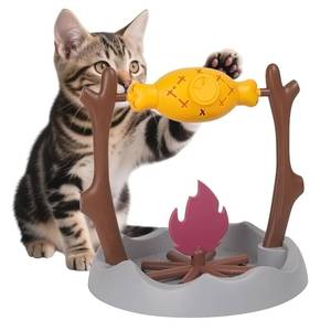 lot 11233 image: Cat BBQ Toy,Puzzle Feeder Bowls,Treat-Dispensing Slow Unique Rotatable Roast and Flame,Cognitive Training Game,Enrichment Interactive Stimulation Toys for Indoor Kitty