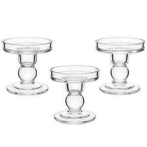 lot 11270 image: OYATON Glass Candle Holders for Pillar Candle, Unity Candle Holder Set of 3 for Wedding Ceremony Set, Candlestick Holder for Table or Home Decoration