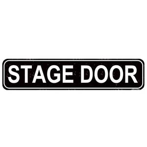 lot 12014 image: Vintage Stage Door Metal Sign - Rustic Theater Entry Plaque - 16x4 Inch Backstage Decor for Drama Rooms, Studios & Home Theaters