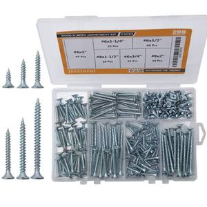 lot 12018 image: JEGONFRI High Hardness Wood Screws Assortment Kit, 209 pcs, Phillips Drive Flat Head, Wood Screws, Screws, Drywall Screws, Assorted Screws, Screws Set, 6 Sizes (2��,1-12��,1-14��,1��,34��,12��)