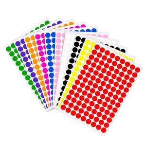 lot 12022 image: Ouzoustate 2340 PCS Colored Dot Stickers 12 Color Round Circle Stickers Colored Coding Labels (Multicolored)