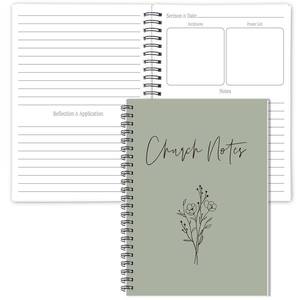 lot 12026 image: Gersoniel Church Notes Journal Sermon & Podcast Christian Notebook Guided Journal to Write Key Points, Bible Verses, Notes, and Application for Men and Women Gift Idea(Dark Green)