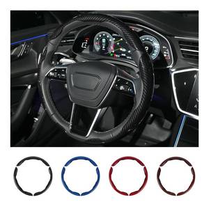 lot 12030 image: Hiseanllo Carbon Fiber Steering Wheel Cover 3PCS Set �� Anti-Slip, Scratch-Resistant, Universal Fit for 14��16 Inch Wheels �� Interior Car Accessories for Cars, SUVs, Trucks (Black)
