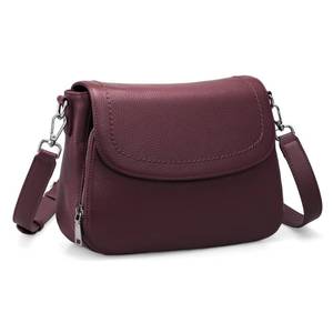 lot 12034 image: befen Genuine Leather Crossbody Bags for Women Medium Womens Saddle Bag Cross Body Purse with Built in RFID Blocking Wallet Burgundy Red