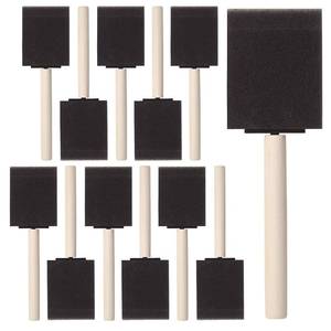 lot 12039 image: Bates- Foam Paint Brushes, 2 Inch, 16 Pack, Wooden Handle, Sponge Brushes for Painting, Staining, Varnishes, Gluing and DIY Craft Projects on Wood, Metal & More