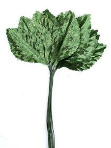lot 12045 image: Green Satin Corsage and Boutonniere Wired Leaves - (144 Total Leaves)