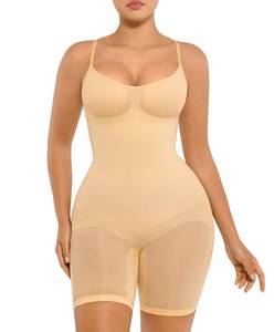 lot 12057 image: FeelinGirl Shapewear Bodysuit for Women Faja Tummy Control Shaper Seamless Butt Lifter Thigh Slimmer Body Shaper Latte Brown ML