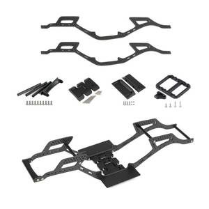 lot 12064 image: AMK Carbon Fiber SCX10 Chaissis Frame Rails DIY 313mm Wheelbass 110 RC Crawler Body LCG Builder Kit with Servo Mount Axial SCX10 I II Upgrades (5 in 1)