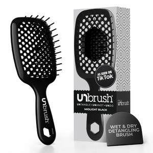 lot 12091 image: FHI Heat UNbrush Detangling Brush for Pain-Free Brushing on All Wet or Dry Hair Types �� Durable DuoFlex Anti-Static Bristles, Lightweight Handle, Vented Hair Brush, Black