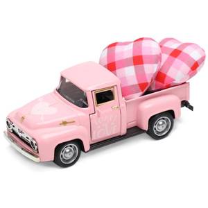 lot 12102 image: Valentine��s Day Metal Farm Truck with 2 Hearts, Valentines Decorations Vintage Love Romantic Tiered Tray Decor Mini Diecast Pickup Truck Model for Tabletop Shelf Table D�cor 4.8inch