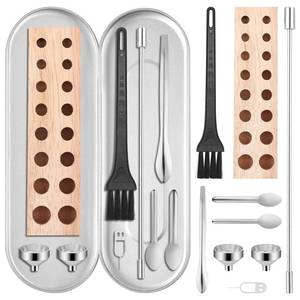 lot 12119 image: 10 Pcs Capsules Filling Machine Tray Kit for Empty Gel Size #000 to #5 -Powder TamperLab ScoopsMicro FunnelsCapsule Holder Maker Tools for Home & Lab Supplies