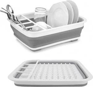 lot 12122 image: Sipobuy Collapsible Bowls, Plates, and Dishes Drainer, Portable Space-Saving Dish Rack for Kitchen, RV, Campers, and Travel Trailers