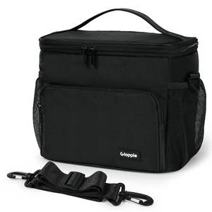 lot 12131 image: Gloppie Flight Crew Lunch Bag with Luggage Trolley Sleeve - Professional Insulated Cooler Bag for Flight Attendants & Pilots, Leakproof Lunch Box with Reinforced Structure for Travel & Work, Black