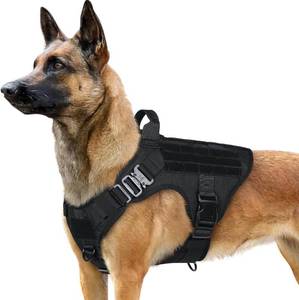lot 12133 image: rabbitgoo Tactical Dog Harness for Large, Heavy Duty Pet Harness with Handle, No-Pull Service Vest Large Breed, Adjustable Military Dog Vest for Training Hunting Walking, Black, L
