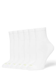 lot 12146 image: Hue Womens Mini Crew Sock 6-Pack, White, One Size