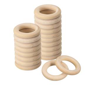 lot 12154 image: uxcell 20Pcs 30mm(1.2-inch) Natural Wood Rings, 6mm Thick Smooth Unfinished Wooden Circles for DIY Crafting, Knitting, Macrame, Pendant