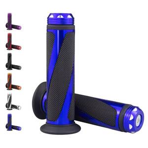 lot 12174 image: amavoler Universal Motorcycle Handlebar Grips Fits for Motorcycles with 78 Left Grip and 1 Right (Blue)