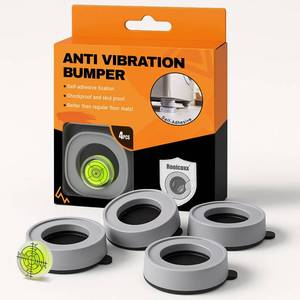 lot 12190 image: Universal Anti Vibration Pads for Washing Machine and Dryer with Bonus Level Tool �� Heavy Duty Shock Absorbing Washer Feet, Noise & Movement Reducer for Home Appliances & Furniture �� Set of 4