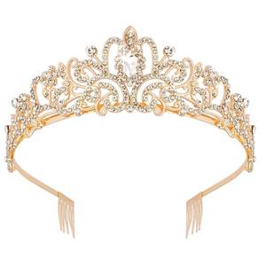 lot 12192 image: Didder Gold Crystal Tiara Crown Headband Princess Elegant Crown with combs for Women Girls Bridal Wedding Prom Birthday Party