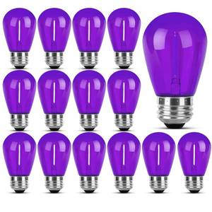 lot 19051 image: LRSUEYSKIN S14 Purple LED Bulbs 1W S14 LED Bulb Shatterproof Plastic Outdoor Indoor Filament Replacement Bulbs E26 Base Decorative LED String Light Bulbs for Party Home Wedding Halloween (Purple)