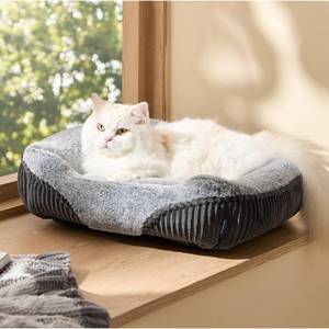 lot 19055 image: Bedsure Washable Dog Bed Small Dog��Cat- Rectangle Fluffy Plush Kitten Puppy Bed, Comfy Corduroy Fleece and Nonskid Bottom,20x19x6inches,Suitable for Pet Up to 15lbs,Grey