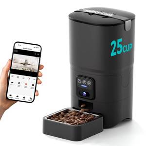 PAPIFEED Automatic Cat Feeder with Camera, 6L Smart WiFi Cat Food Dispenser for Dry Food, Scheduled Feeding You Can Rely On, 1080P HD Monitoring, App Control, Dual Power Backup